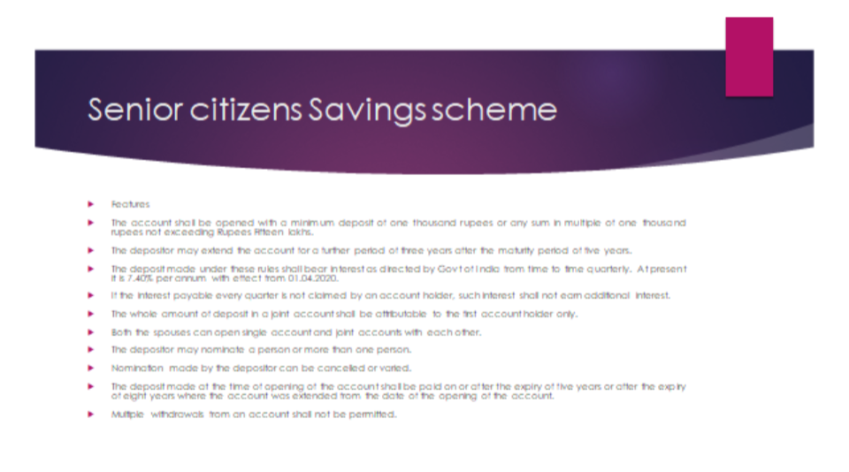 Senior Citizens Saving Scheme