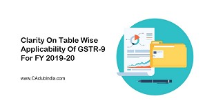 Clarity On Table Wise Applicability Of GSTR-9 For FY 2019-20