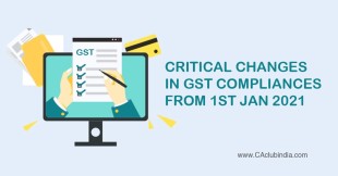 Critical Changes in GST Compliances from 1st Jan 2021