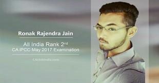 Exclusive interview with Ronak Rajendra Jain - All India Rank 2 CA IPCC May 17