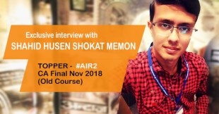 Interview: Shahid Husen Shokat Memon AIR-2, CA Final Nov 2018 (Old Course) in an Exclusive talk with CAclubindia