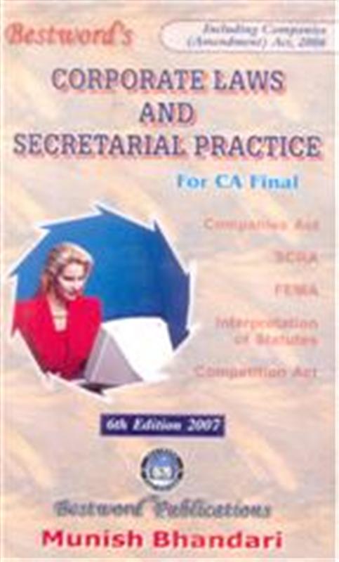 Bestwords Corporate Laws And Secretarial Practice For CA Final