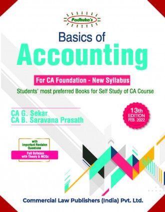 Basics Of Accounting book by CA G. Sekar CA B. Saravana Prasath for CA Foundation