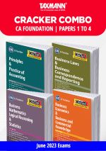 CRACKER COMBO | CA Foundation | June 2023 Exams � Papers 1 to 4 | Accounts, Law/BCR/BLBCR, Maths/Stats/LR/BMLRS and Economics/BEBCK |Set of 4 Books