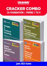 CRACKER COMBO | CA Foundation | June 2023 Exams  Papers 1 to 4 | Accounts, Law/BCR/BLBCR, Maths/Stats/LR/BMLRS and Economics/BEBCK |Set of 4 Books