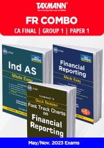 FR COMBO | CA Final May/Nov. 2023 Exam � Group 1 | Paper 1 | Financial Reporting (FR) | Ind AS Made Easy, Financial Reporting Made Easy, Quick Revision Fast Track Charts | Set of 3 Books