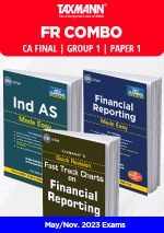 FR COMBO | CA Final May/Nov. 2023 Exam  Group 1 | Paper 1 | Financial Reporting (FR) | Ind AS Made Easy, Financial Reporting Made Easy, Quick Revision Fast Track Charts | Set of 3 Books
