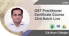 GST Practitioner Certificate Course Evening 33rd Batch