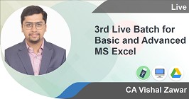 3rd Live Batch for Basic and Advanced MS Excel