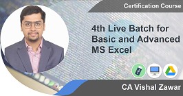 Professional -4th Live Batch for Basic and Advanced MS Excel