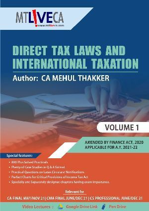 Direct Tax Laws and International Taxation book by CA Mehul Thakker for CA Final