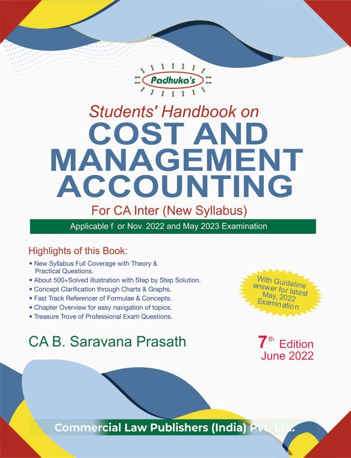 Student's Handbook On Cost And Management Accounting book by CA B. Saravana Prasath for CA Inter Group I