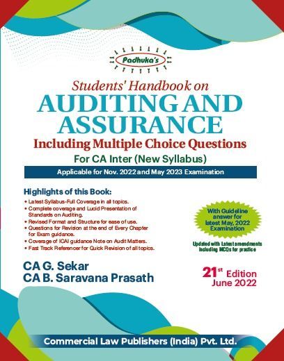 Student's Handbook On Auditing & Assurance book by CA G. Sekar CA B. Saravana Prasath for CA Inter Group II
