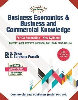 Business Economics & Business And Commercial Knowledge book by CA G. Sekar CA B. Saravana Prasath for CA Foundation