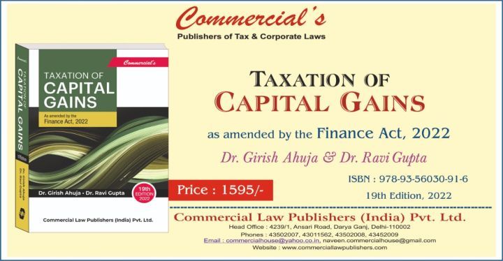Taxation of Capital Gains book by Dr. Girish Ahuja & Dr. Ravi Gupta for Professional