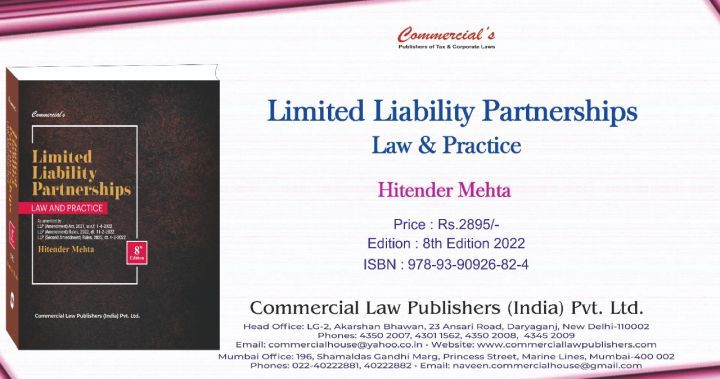 Limited Liability Partnership Law & Practice book by Hitender Mehta for Professional