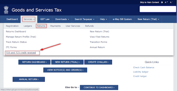 TDS and TCS Credit Received