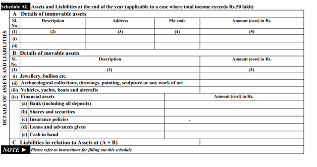 Format of Schedule AL