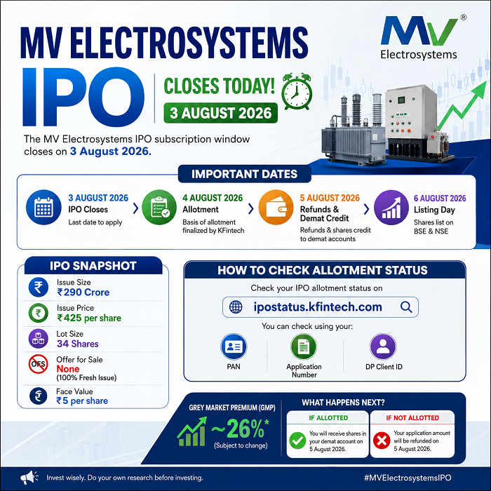 MV Electrosystems IPO allotment status check