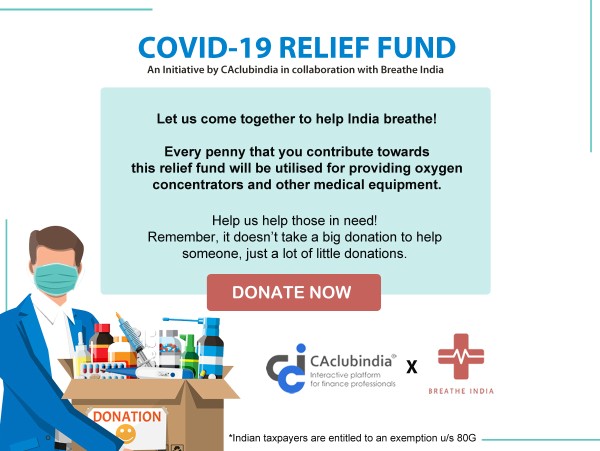 Fundraiser for COVID-19 by CAclubindia