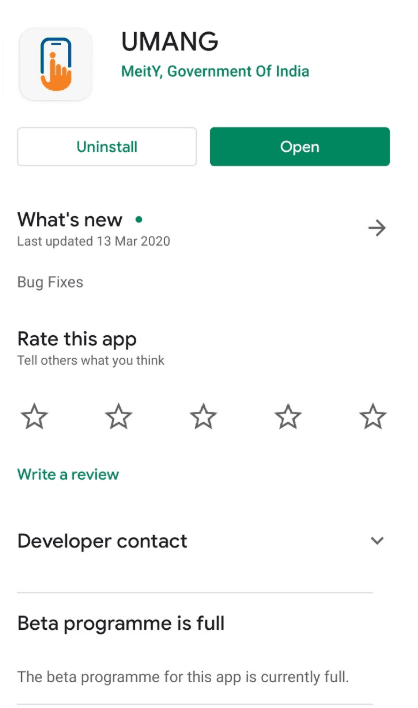 Download the UMANG Application on your mobile phone