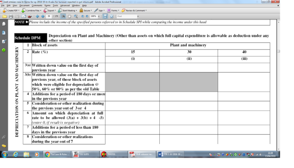 Depreciation Chart For Ay 2018 19