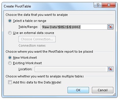 Excel Create Pivot Table