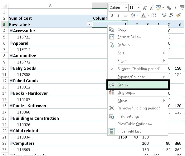 Excel Pivot Table Select Group