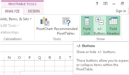 Pivottable Tools