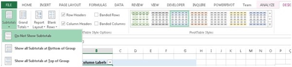 Excel Pivot Table Design