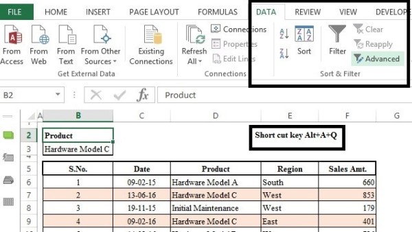 EXTRACTING DATA IN MICROSOFT EXCEL - ADVANCE FILTER Step 2