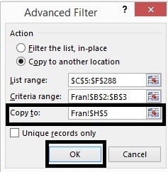 EXTRACTING DATA IN MICROSOFT EXCEL - ADVANCE FILTER Step 6