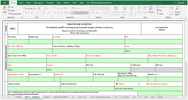 ITR-2 pertaining to financial year 2019-20