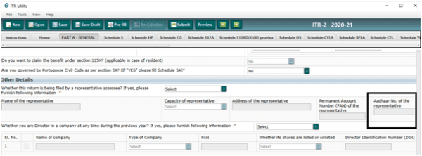 Additional information on the representative assessee