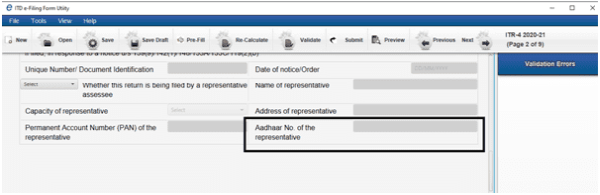 Additional information on the representative assessee