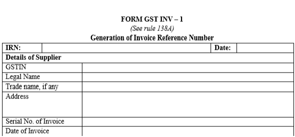 FORM GST INV-1