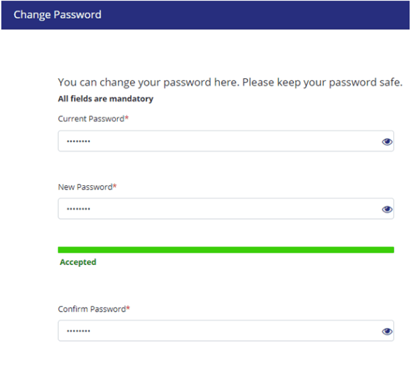 Change the password