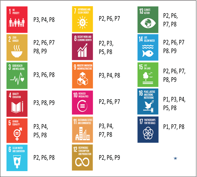 SDGs concurrence with Principles of NGRBC