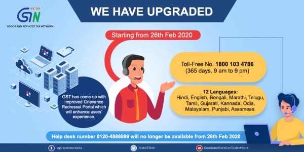 GSTN issues new (Toll-free) number of GST Portal Help Desk