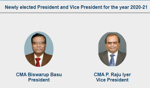 ICMAI Newly elected President and Vice President for the year 2020-21