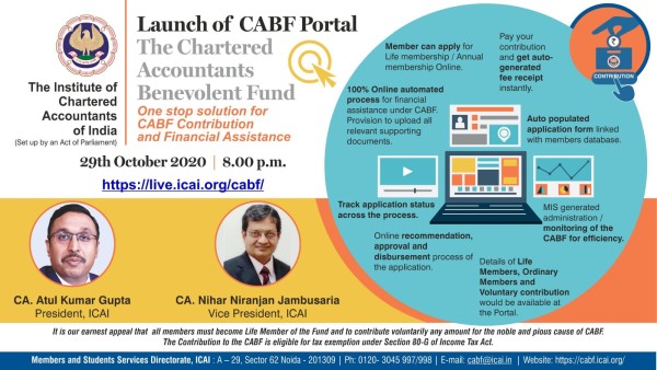 ICAI to launch The CABF Portal on 29th Oct 2020