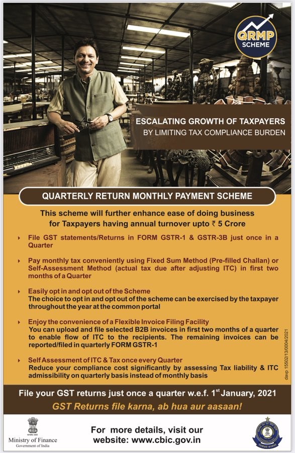 Quarterly Return Monthly Payment Scheme - Escalating Growth of Taxpayers by Limiting Tax Compliance Burden