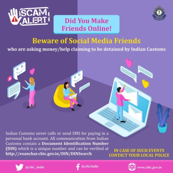 CBIC cautions taxpayers regarding Social Media Friends