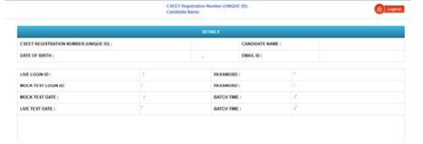 Login Details for Mock Test Scheduled on 06-01-2021 for CSEET Students