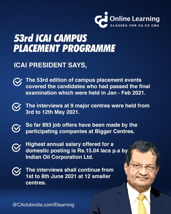 53rd edition of campus placement programme