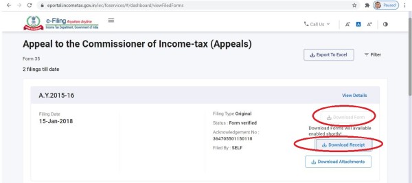 Non-Availability of Previous Years ITR Forms, ITR Acknowledgements and All Other Online Forms