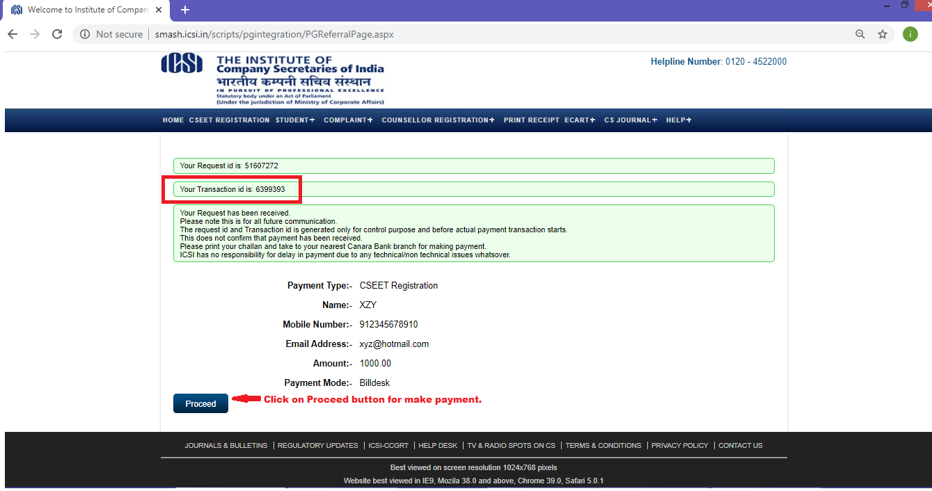 Transaction Id Generation