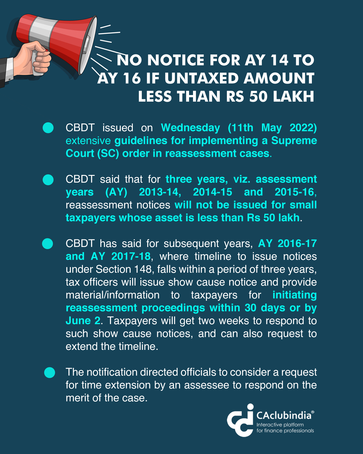 CBDT issued instruction for implementation of SC judgment on Section 148 notices