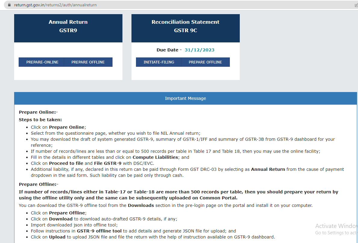 GSTN enables option to file GSTR-9 & GSTR-9C for FY 2022-23