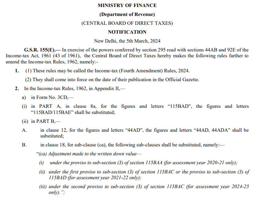 CBDT Amends Forms 3CD, 3CEB and 65 for Tax Audit and Tonnage Tax Applications